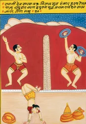 Pintura em miniatura sobre papel, Dev Shakha, Escola de Nathdwara