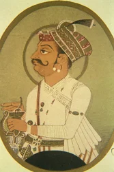 Pintura do governante Rao Bikhaji, Bikaner, Rajastão, Índia