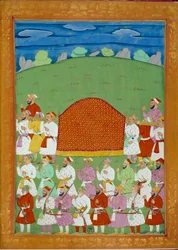 Palanquim das Concubinas do Sultão, corte do Shah Alem. Miniaturas indianas e persas em "History of India from Tamertante to Orangreyb" de Niccolo Manucci (1638-1717). BN, Paris.