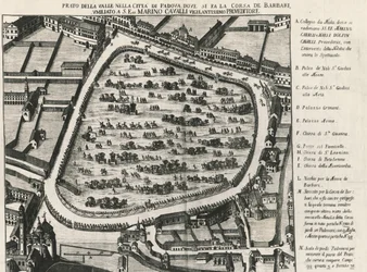 Antigo layout do Prato della Valle, maior praça de Pádua, Itália