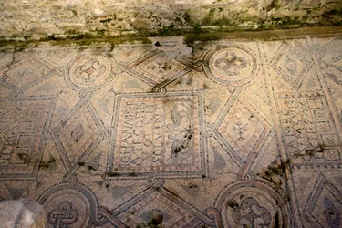 Detalhe da decoração do chão (mosaico)