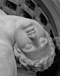 Menelaus de apoio ao corpo de Patroclus, cópia de um original grego (mármore)