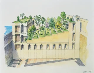 Palácio de Nabucodonosor, Babilónia, com jardins suspensos
