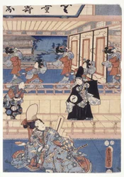 Genji (xilogravura a cores)
