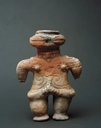 Escultura de Terracota dogu de Akita, período Jomon do século XI-XIV a.C.