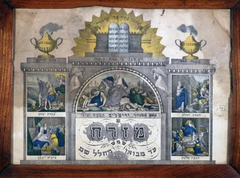 Misrach indicando a direção de Jerusalém em casas judaicas - Wenzel Printing in Wissembourg, Alsace - Musee d