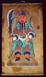 Gwanwoojanggun (pigmento natural sobre papel)