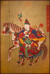 Mensageiro do inferno. Pintura em seda, Choson fino (Joseon) (1392-1910). Coreano de arte. Museu Nacional da Coréia, Seul (Coréia do Sul).