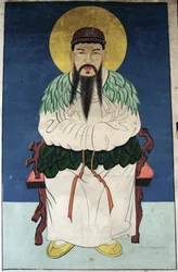 O homem deus Dangun (pigmento natural sobre papel)