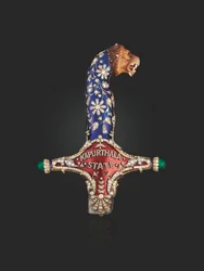 Punho da espada do estado de Maharaja Jagatjit Singh de Kapurthala, c.1900 (esmalte, diamantes e rubis)