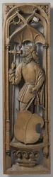 Painel de uma caixa de órgão, c. 1510-20 (carvalho com vestígios de policromia)