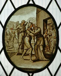 Roundel: Tobias volta para Sarah (vitral)