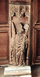 Santo Agostinho, um dos Quatro Padres Latinos da Igreja (madeira)
