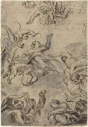 A Assunção da Virgem, meados do século XVII (caneta e tinta)