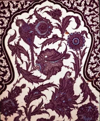 Arte Otomana: Cerâmica de Iznik Decorando o Salão de Circuncisão do Palácio Topkapi em Istambul, Turquia