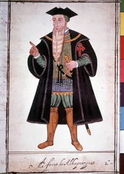 Retrato de Alfonso (Alfonso ou Afonso) por Albuquerque (1453 - 1515). Manuscrito português do século XV.