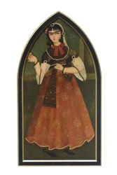 Uma jovem mulher, por um seguidor de Mohammad Hassan, artista desconhecido (óleo sobre tela)