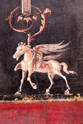 Decoração arquitetónica com cavalos alados (pegasi), Herculano