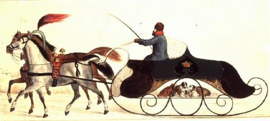Trenó puxado a cavalo