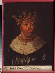Retrato do czar Boris Fedorovitch Godunov da Rússia (1552-1605). Pintura de um mestre russo, óleo sobre tela