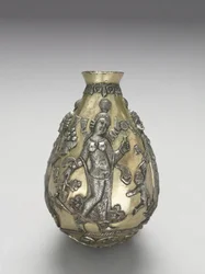 Embarcação de Anahita, 300-500 (fundido, elevado, repoussé, cinzelado e prata dourada)