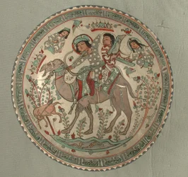 Tigela com uma cena de caça do conto de Bahram Gur e Azadeh