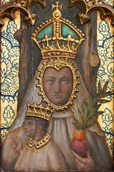 Ermida (Ermida de Nuestra Señora de La Plaza). Interior. O altar. Pormenor. Altar (pintura)