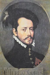 Retrato de Hernan Cortes (cor litho)
