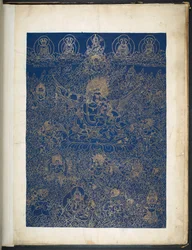 Acrescentar. Ou. 3050 Um dos 12 desenhos representando divindades tibetanas por um artista tibetano, provavelmente em Lhasa, c.1800 (gouache sobre papel)