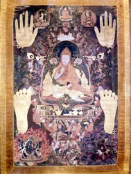 Blo Bzang Rgya ktso, o quinto Dalai Lama, o mais ilustre e importante da história. Tibetan Thai-ka, Museu Guimet, Paris