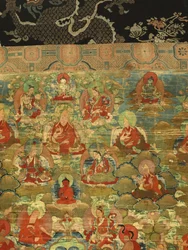 Detalhe do Terceiro Panchen Lama Losan Penden Yeshe (guache sobre pano)
