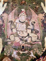 Gnya-khri-bcan-po, primeiro rei do Tibete. Thai-ka Tibetan Paris Musée Guimet