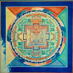 Mandala de Sarvavid Vairocana teto do palácio potala a lhasa. Tibete