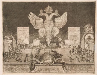 Fogos de artifício em Moscou, em 1 de janeiro de 1704, por ocasião da captura da fortaleza sueca Nyenskans, 1705