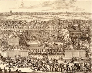 Bairro alemão Nemetskaya sloboda na parte direita de Moscou, 1705