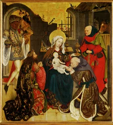 Adoração dos Reis Magos ... (pintura sobre madeira)