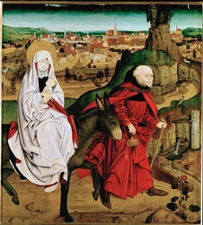 A fuga para o Egito (pintura sobre madeira)