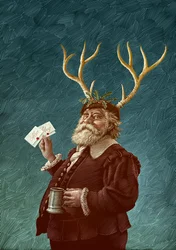 Falstaff, 2015 (scratchboard, colorido digitalmente)