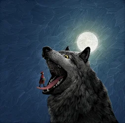 Into the Woods, 2022 (scratchboard, colorido digitalmente)