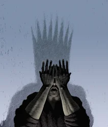 Macbeth, 2000 (scratchboard, colorido digitalmente)