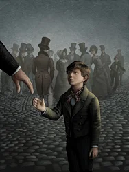 Oliver Twist, 2008 (scratchboard, colorido digitalmente)