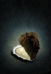 Pearl Oyster, 2008 (scratchboard, colorido digitalmente)
