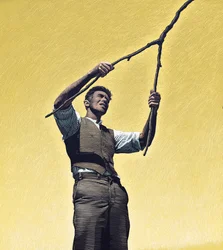 The Rainmaker, 2000 (scratchboard, colorido digitalmente)