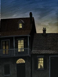 Vieux Carré, 2009 (scratchboard, colorido digitalmente)