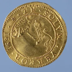 4 libras escoceses (hat-piece) de James I, Edinburgh mint, 1591 (reverso) (ouro) (para anverso ver 58855)