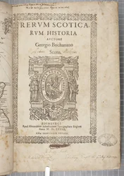 A página de título de História Scoticarum, por George Buchanan