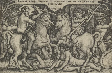 Hércules sequestrando Iole, de The Labors of Hercules, 1544.
