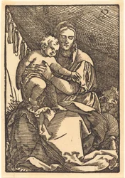 Madonna e criança sob um dossel