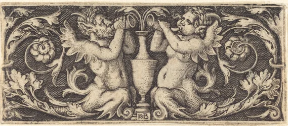 Ornamento com chifres de sopro de tritões