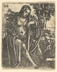 Mulher com uma harpa, 1520-25.
